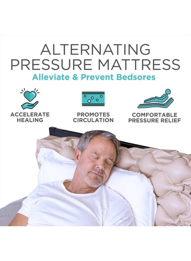 VIVE Alternating Air Pressure Mattress Pad - The Original Bed Sore Prevention Solution - Hospital & Home Mattress Topper - Includes Waterproof, Heat Resistant Ulcer Cushion Pad & Whisper Quiet Pump  - Image 2
