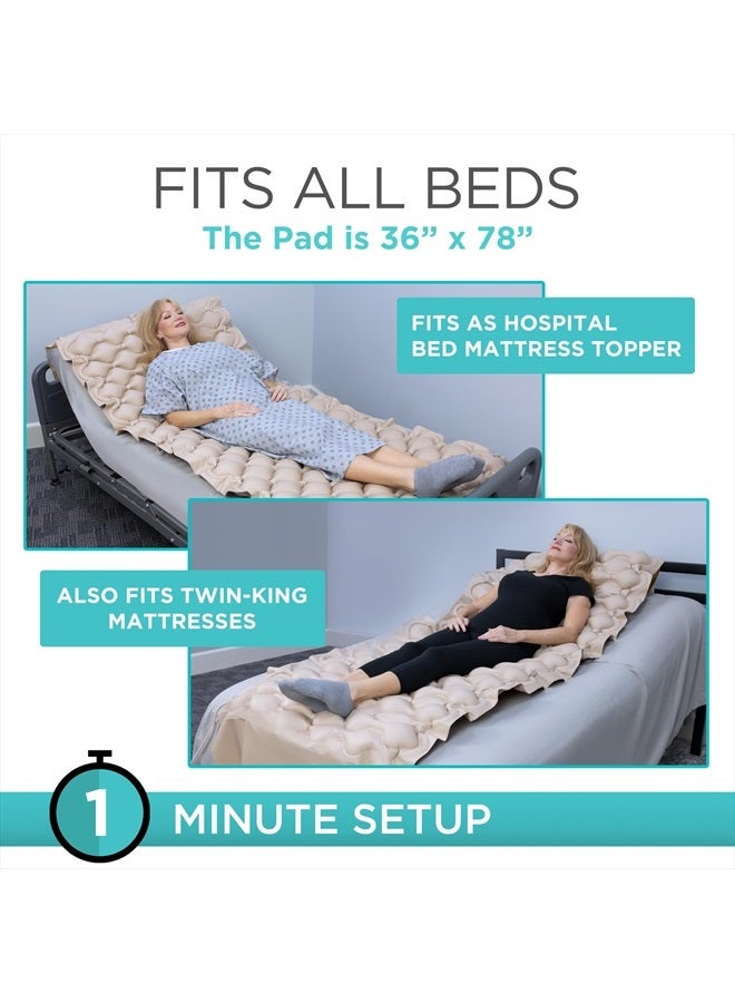 VIVE Alternating Air Pressure Mattress Pad - The Original Bed Sore Prevention Solution - Hospital & Home Mattress Topper - Includes Waterproof, Heat Resistant Ulcer Cushion Pad & Whisper Quiet Pump  - Image 4