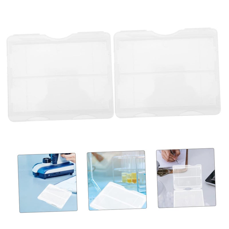 Alipis 100pcs Stackable Slide Storage Bins with Tray Small Organizing Holders Polypropylene Microscope Slide Container Box - Image 3
