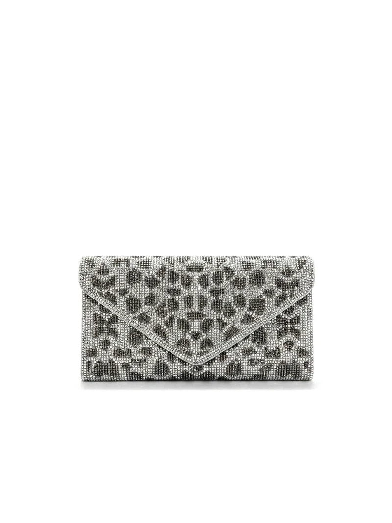 Viny Women's Crystal Rhinestone Envelope Clutch – Floral Embellished Evening Bag