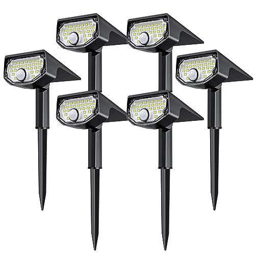 AloftSun Solar Motion Sensor Outdoor Lights,Waterproof Motion Sensor Spot Lights- 30 LED/3 Modes Solar Powered Spotlights,Landscape Lighting for Yard and Garden, Cool White,6 Pack - Image 1