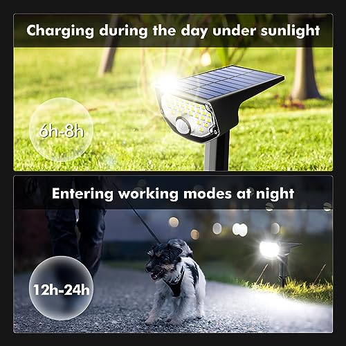 AloftSun Solar Motion Sensor Outdoor Lights,Waterproof Motion Sensor Spot Lights- 30 LED/3 Modes Solar Powered Spotlights,Landscape Lighting for Yard and Garden, Cool White,6 Pack - Image 5