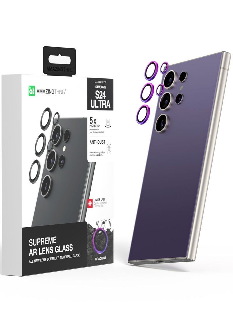 AMAZINGthing Supreme Samsung Galaxy S24 Ultra Tempered Glass Camera Lens Protector Aluminum AR Lens Defender - Symphony - Image 1
