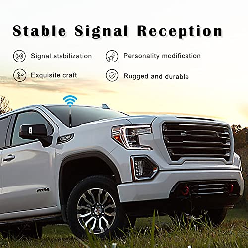 Gseigvee 1 Pack Car Bullet Antenna, for GM Chevy Silverado 1500 2500 3500 HD Avalanche GMC Sierra 1500 2500 3500 Denali Heavy Duty Pickup Trucks Accessories, American Flag (Silver) - Image 5