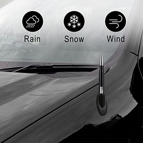 Gseigvee 1 Pack Car Bullet Antenna, for GM Chevy Silverado 1500 2500 3500 HD Avalanche GMC Sierra 1500 2500 3500 Denali Heavy Duty Pickup Trucks Accessories, American Flag (Silver) - Image 2