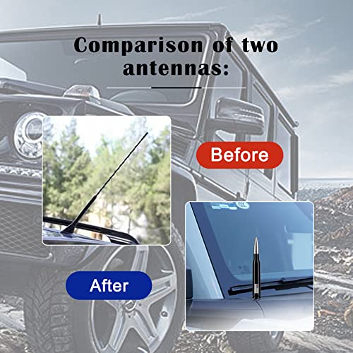 Gseigvee 1 Pack Car Bullet Antenna, for GM Chevy Silverado 1500 2500 3500 HD Avalanche GMC Sierra 1500 2500 3500 Denali Heavy Duty Pickup Trucks Accessories, American Flag (Silver) - Image 4