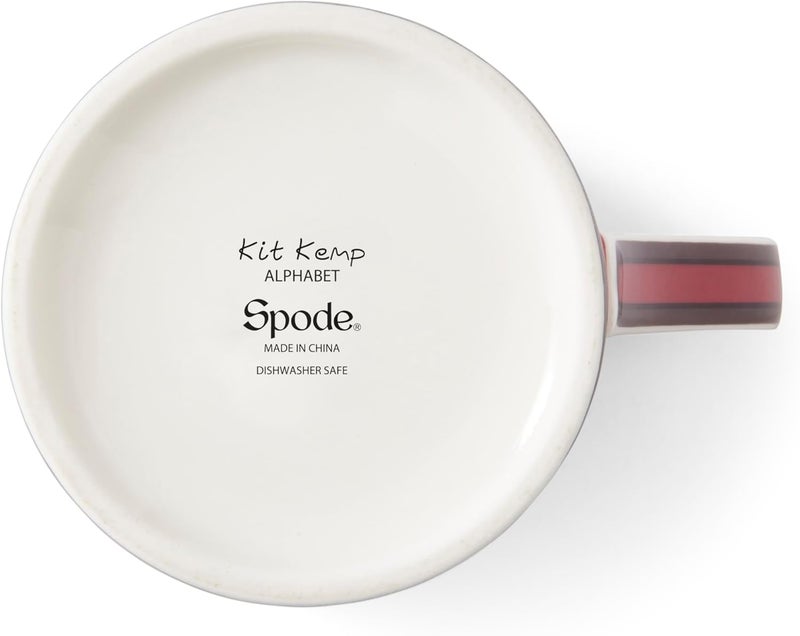 Spode كوب أبجدية سبود كيت كيمب سعة 12 أونصة حرف R نمط فريد وأنيق من الصين الرفيعة آمن في غسالة الصحون للقهوة والشاي هدية رائعة للاستخدام في المنزل أو المكتب - Image 5