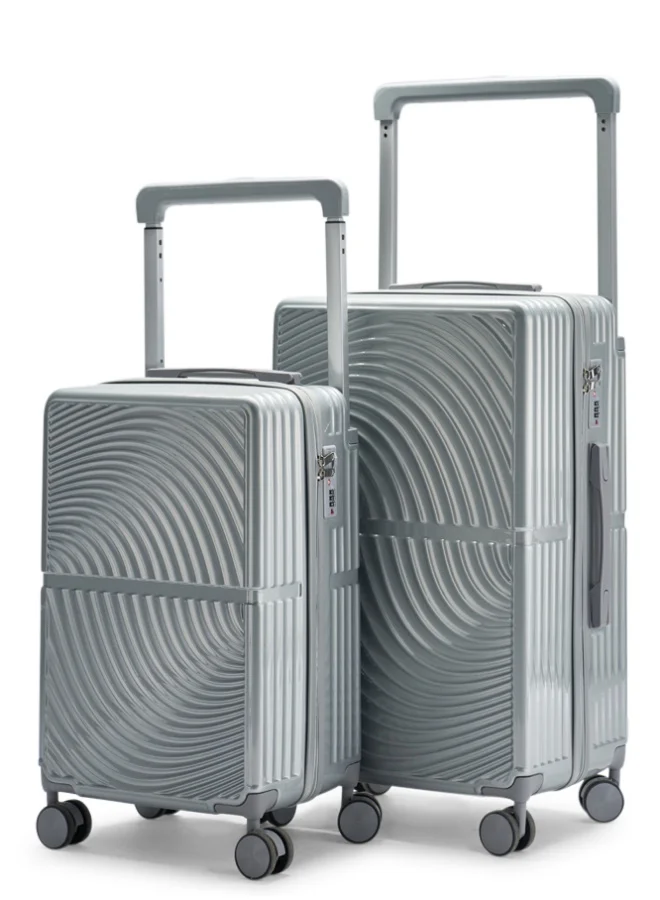 LIMRA Travel Bags From Limra Made Of PC , Consisting of Two Pieces , Size 20"-24" Inches,  Silver Color