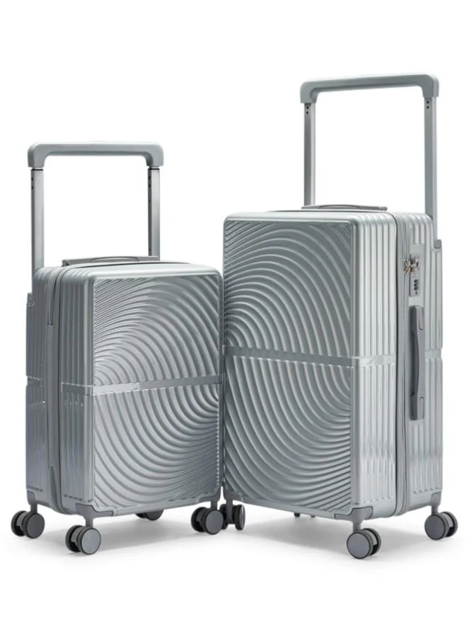 LIMRA travel bags from limra made of pc , consisting of two pieces , size 20"-24" inches, silver color