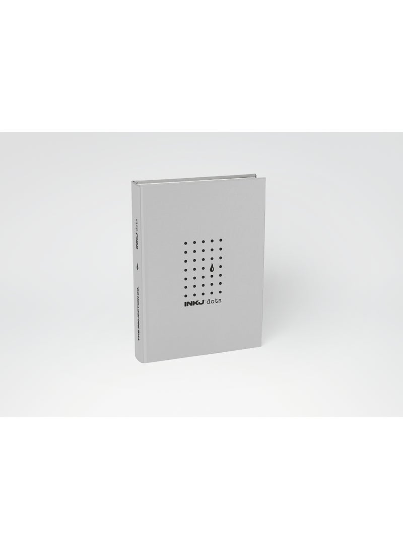 انك جيكشن دفتر ملاحظات منقط - غلاف مقوى - مقاس A5 - لون رمادي - ورق عالي الجودة بغلاف مطبوع.