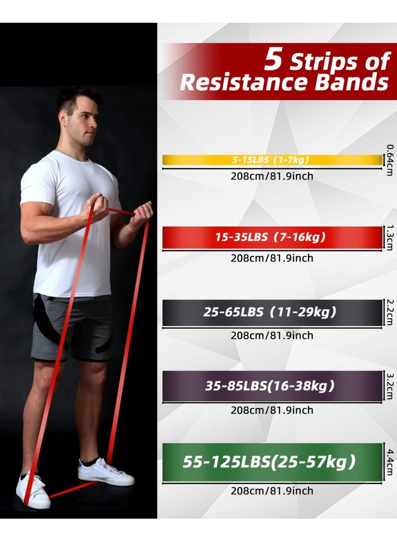 150 رطل من أحزمة المقاومة لمجموعة التمارين للرجال والنساء، مجموعة أنابيب المقاومة مع مقابض ربط الأبواب وأحزمة الكاحل لتدريب الجسم في المنزل - Image 2