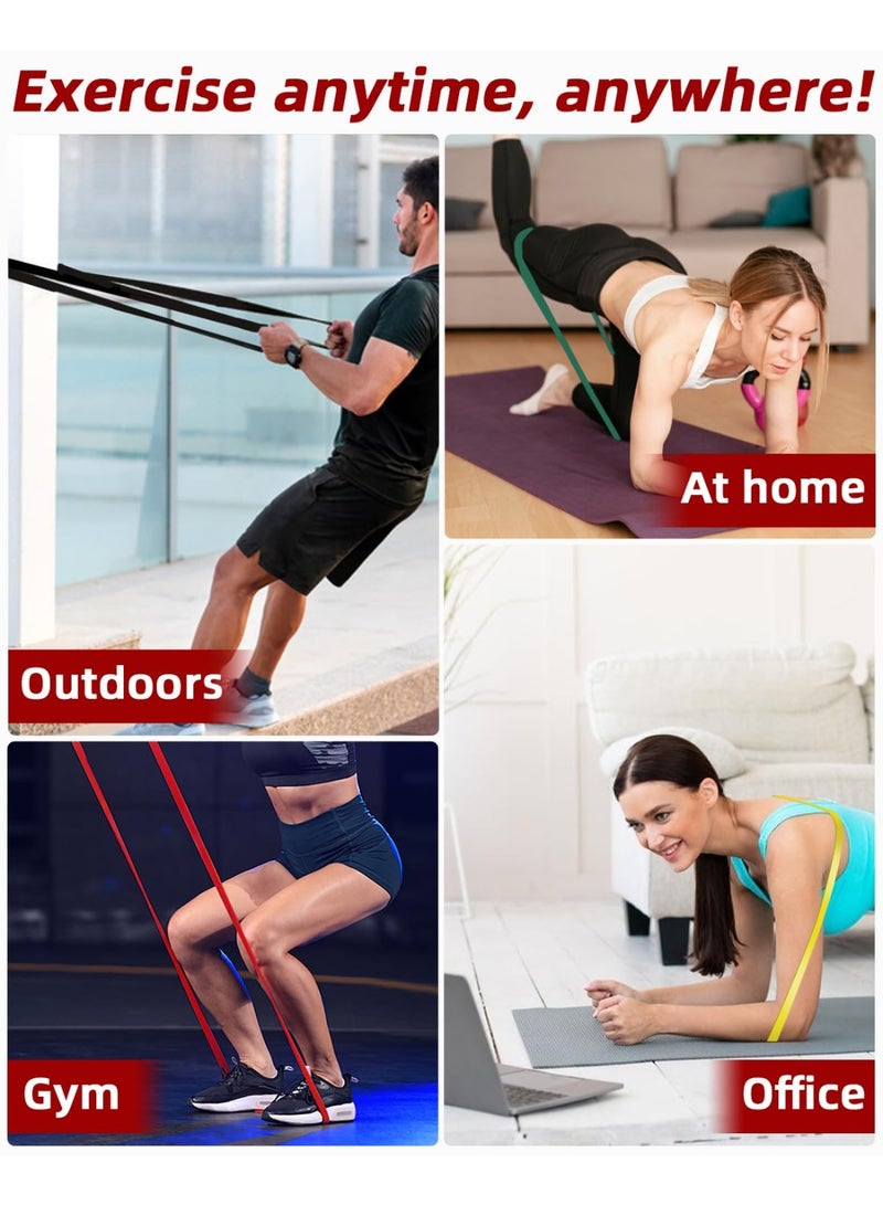 150 رطل من أحزمة المقاومة لمجموعة التمارين للرجال والنساء، مجموعة أنابيب المقاومة مع مقابض ربط الأبواب وأحزمة الكاحل لتدريب الجسم في المنزل - Image 5