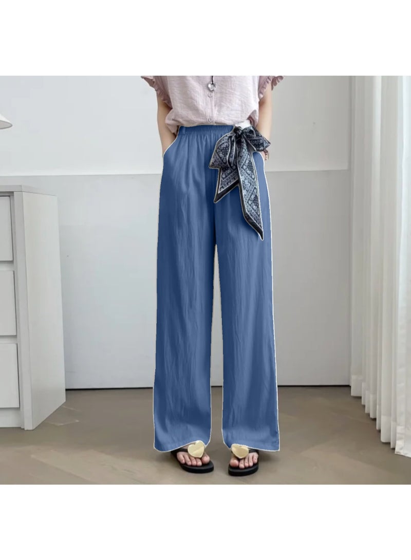 Silk Scarf Waist Belt Free Size Casual Trouser Pants for Women - Image 3
