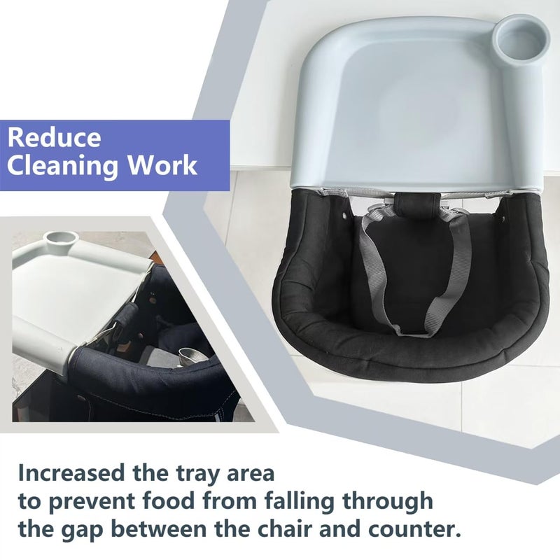 Failun Silicone Baby Dining Tray Compatible with Inglesina Fast Table Chair  Other HookOn High ChairsPortable ClipOn Fast Table Chair Baby Tray Dishwasher Safe  BPA Free Upgraded Gray - Image 5