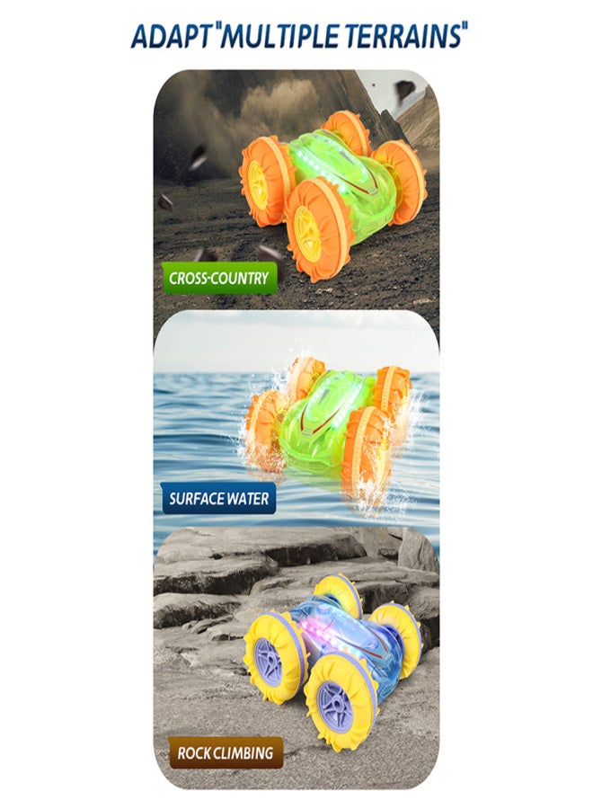 Remote Control Car, 2.4 GHz 4WD Amphibious Waterproof Stunt Car Gesture Sensing Remote Control Boat All Terrain Land Water Boat with Cool Lights Gifts for Kids Boys Girls - Image 5