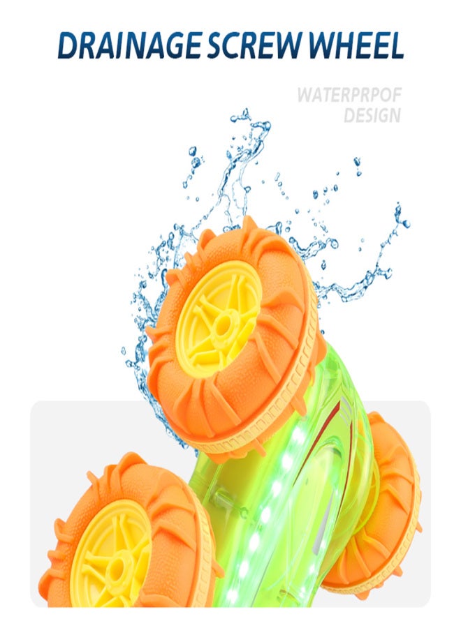 Remote Control Car, 2.4 GHz 4WD Amphibious Waterproof Stunt Car Gesture Sensing Remote Control Boat All Terrain Land Water Boat with Cool Lights Gifts for Kids Boys Girls - Image 4