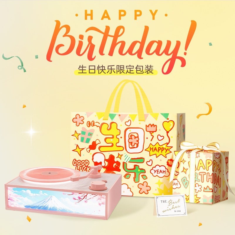 Wireless Bluetooth Speaker Aroma Lamp High-Quality Retro Gift X19 Cherry blossom pink ☆ Birthday Exclusive packaging ☆ gift bag ☆ essential oil ☆ write greeting cards 