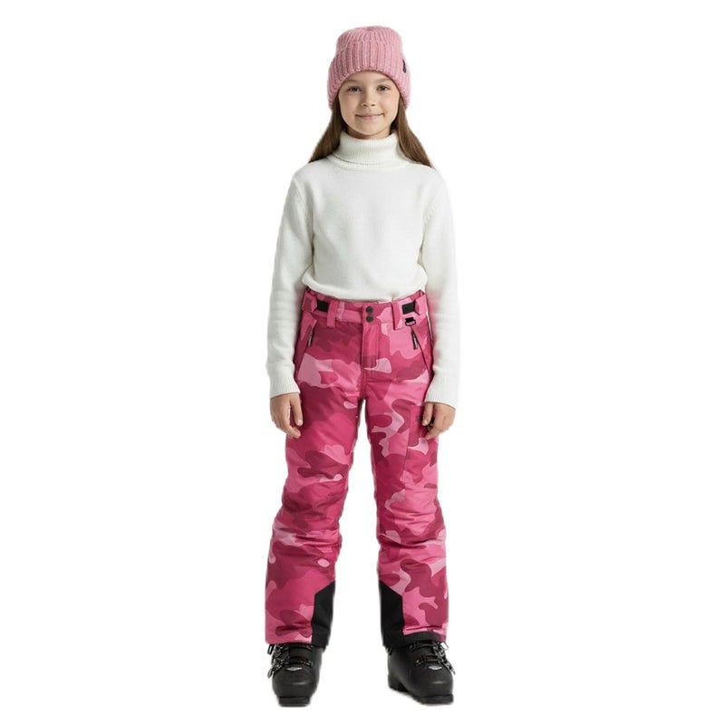 Arctic Quest Insulated Ski and Snow Pants for Boys and Girls, Water Resistant Trousers for Kids Pink Camo - Image 1