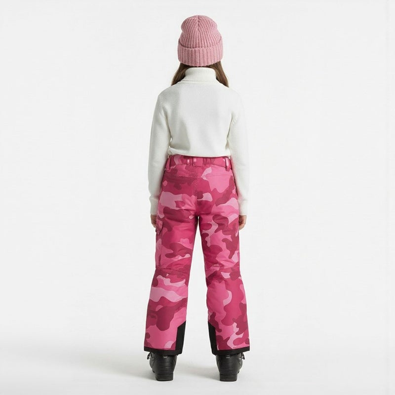 Arctic Quest Insulated Ski and Snow Pants for Boys and Girls, Water Resistant Trousers for Kids Pink Camo - Image 3