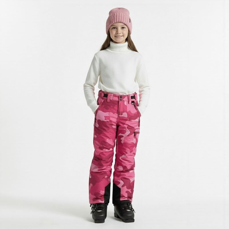 Arctic Quest Insulated Ski and Snow Pants for Boys and Girls, Water Resistant Trousers for Kids Pink Camo - Image 5