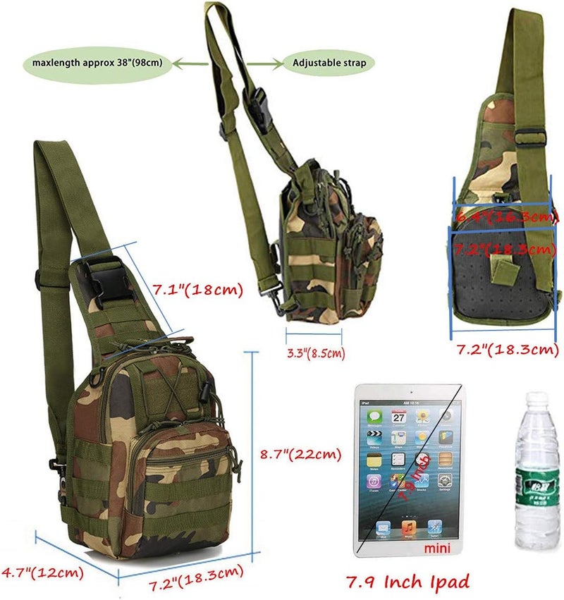 Blanco Tactical Shoulder Sling Bag Small Outdoor Chest Pack Backpack for Men Traveling, Trekking, Camping, Sling Backpack - Image 3