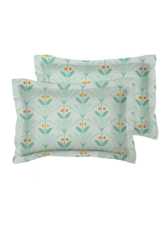 BSB HOME Cotton Pillow Cover/Case Set (2 Pcs) - 18"X28" Inches, Grey&Blue, 105 TC - Image 1