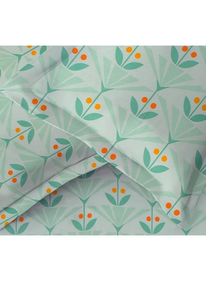 BSB HOME Cotton Pillow Cover/Case Set (2 Pcs) - 18"X28" Inches, Grey&Blue, 105 TC - Image 2