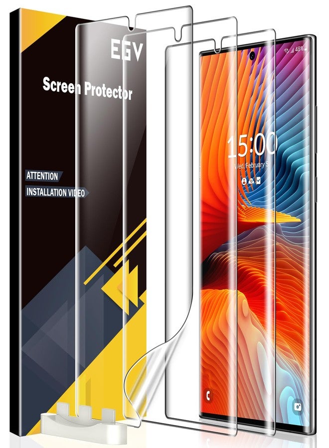 EGV 3 Pack for Samsung Galaxy S22 Ultra Screen Protector, Touch Sensitive, Anti-Scratch 3D Curved Upgrade Flexible TPU Screen Protector for Galaxy S22 Ultra, Bubble Free - Image 1