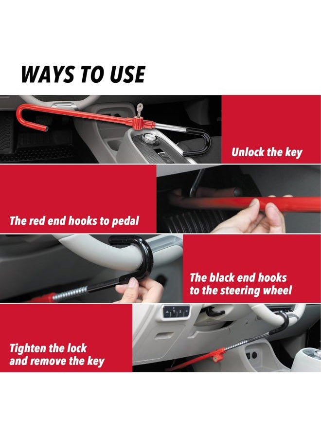 Cartman Anti-Theft Steering Wheel Lock, Brake Pedal Adjustable Lock - Image 4