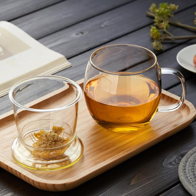 Unbreakable Glass Tea Cup with Infuser & Lid – 17.6oz Heat-Resistant Borosilicate Mug for Loose Leaf & Blooming Tea, All-in-One Personal Teacup with Removable Glass Filter - Image 3