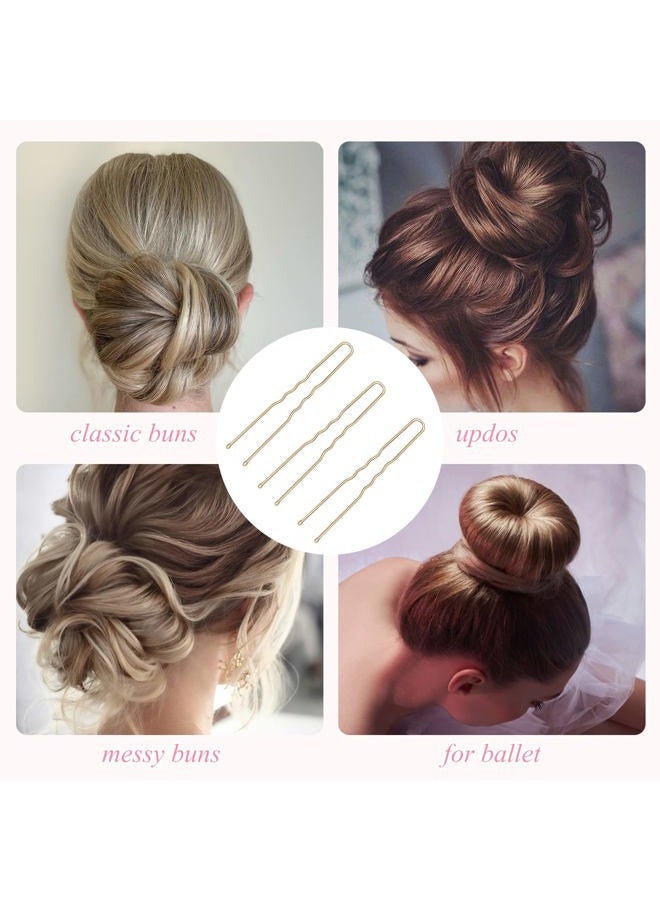 Wenobby U Shaped Gold Hair Pins for Buns, 100 PCS 2.8" Blonde Hair Pins for Women Hair Styling with Thick Hair - Image 3
