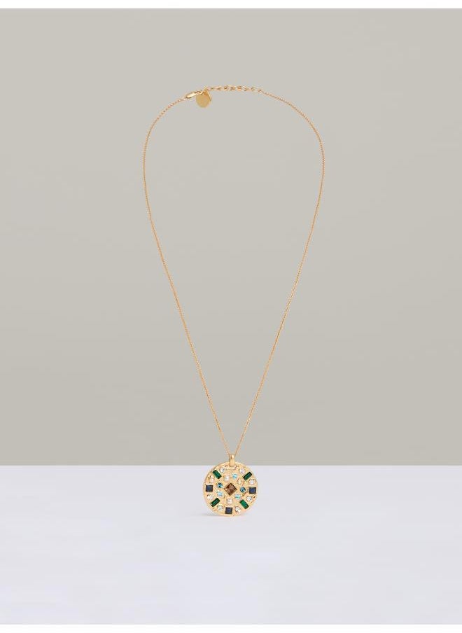 REISS - Skye:  Crystal Coin Pendant Necklace - Image 1