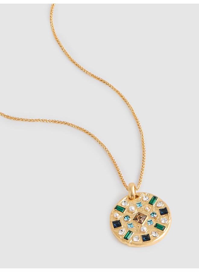 REISS - Skye:  Crystal Coin Pendant Necklace - Image 1