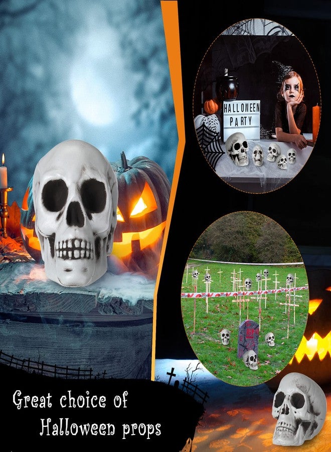 Aoriher 20 Pieces Halloween Skull Plastic Realistic Looking Skeleton Skull Human Skeleton Head Fake Decor Miniatures for Crafts Halloween Decorations for Home Table Bar Decor, 3 Sizes(Medium) - Image 4