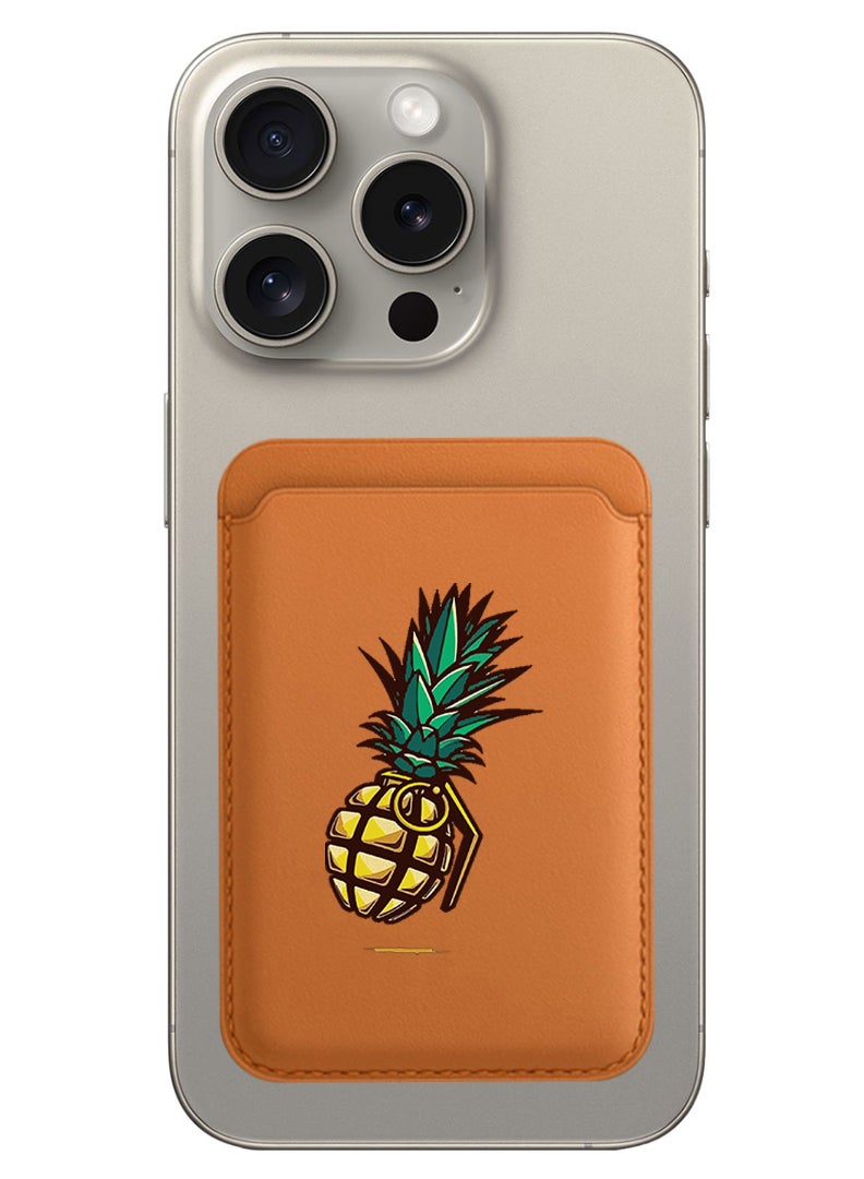 Theodor Magnetic Wallet, Compatible with MagSafe Wallet, for iPhone Wallet, for iPhone 16/15/14/13/12 Series, Not for iPhone 13/12 mini, 3 Card Holder, Vegan Leather, Brown - piner apple lock - Image 1