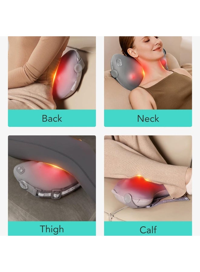 إس كيه جي جهاز تدليك الظهر T1-2 Pro Shiatsu لتخفيف الألم والأنسجة العميقة مع وسادة تدليك لاسلكية حرارية رباعية الأبعاد للجزء العلوي والسفلي من الظهر، هدايا للرجال والنساء، هدايا عيد الميلاد - Image 3