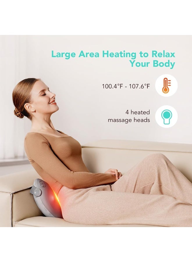 إس كيه جي جهاز تدليك الظهر T1-2 Pro Shiatsu لتخفيف الألم والأنسجة العميقة مع وسادة تدليك لاسلكية حرارية رباعية الأبعاد للجزء العلوي والسفلي من الظهر، هدايا للرجال والنساء، هدايا عيد الميلاد - Image 5