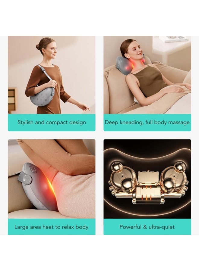 إس كيه جي جهاز تدليك الظهر T1-2 Pro Shiatsu لتخفيف الألم والأنسجة العميقة مع وسادة تدليك لاسلكية حرارية رباعية الأبعاد للجزء العلوي والسفلي من الظهر، هدايا للرجال والنساء، هدايا عيد الميلاد - Image 2