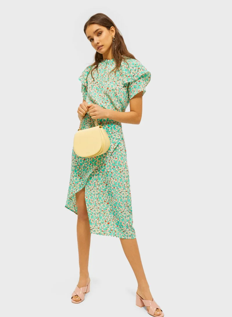 RINA Tropical Print Wrap Skirt