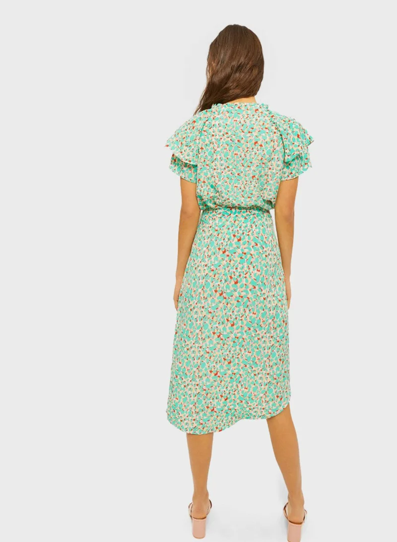 RINA Tropical Print Wrap Skirt