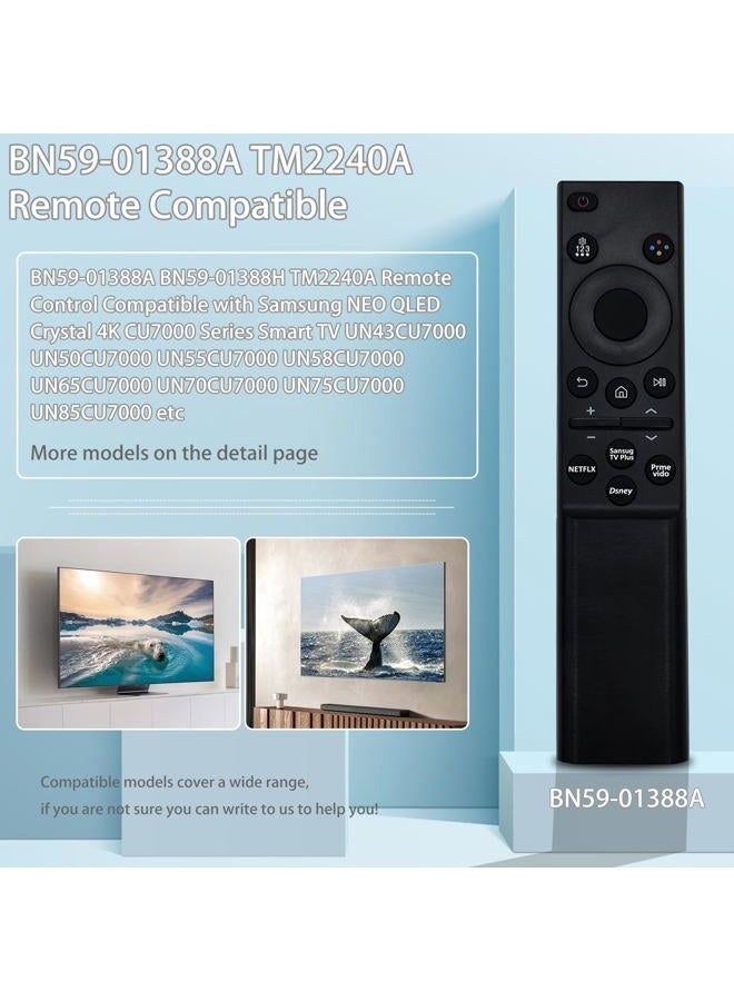 Bxmgr BN59-01388A TM2240A BN59-01457A Remote Compatible with Crystal UHD NEO QLED TV 4K CU7000 DU7200 Series Smart TV, UN43CU7000 UN55CU7000 Model TV, Replace BN59-01388H with 4 Hot Key, 5 Years Warranty - Image 2