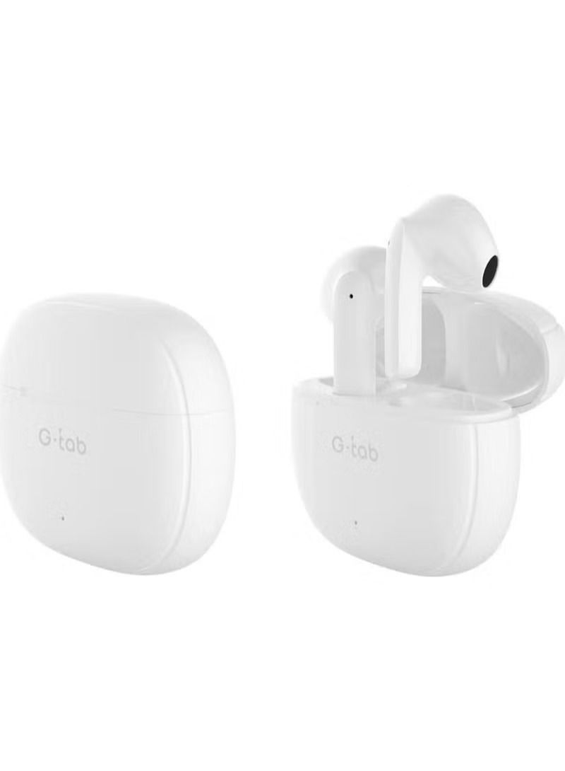 G-Tab G tab Wireless Earbuds X5 Bluetooth V5.3 Wireless Headset Earphones with Dual Mic Noice Cancelation White/Black - Image 5