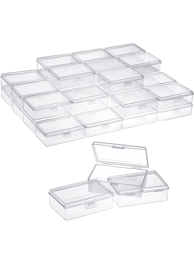 erorex Transparent Plastic Box 40 Pieces Mini Square Bead Storage Container Box For Business Card Bank Card Id Card Earplugs Or Other Small Items 9.7X6.6X3.2Cm  - Image 1