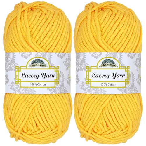 BambooMN JubileeYarn Lacery Yarn 100gSkein Chunky Cotton Super Sunshine 2 Skeins - Image 1