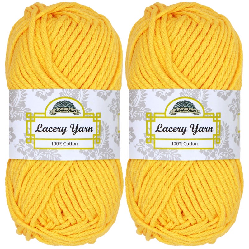 BambooMN JubileeYarn Lacery Yarn 100gSkein Chunky Cotton Super Sunshine 2 Skeins - Image 3