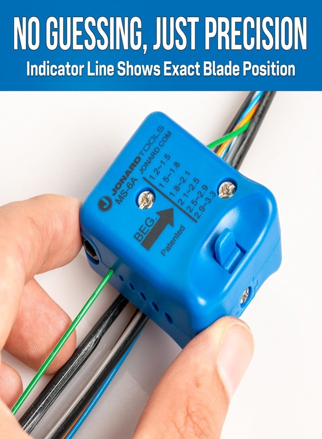 Jonard Tools MS-6A Mid Span Slitter for Air Blown Fiber (1.2 mm-3.3 mm) - Compact Fiber Optic Cable Jacket & Buffer Tube Slitter, 6 Precision Grooves, Prysmian Air Blown Fiber Compatible - Image 5