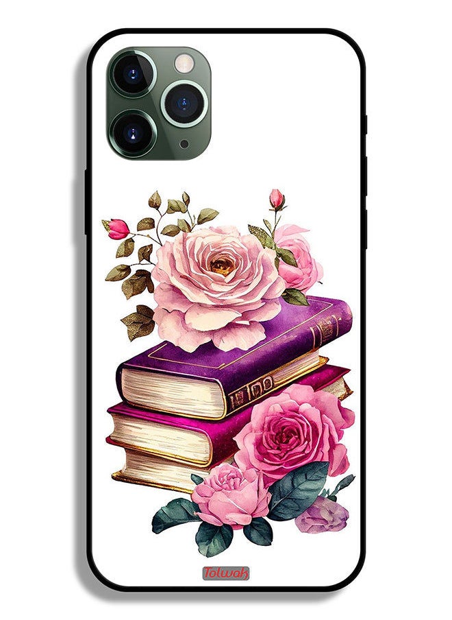 Tolwak Apple iPhone 11 Pro Max Protective Case Roses And Books  - Image 2