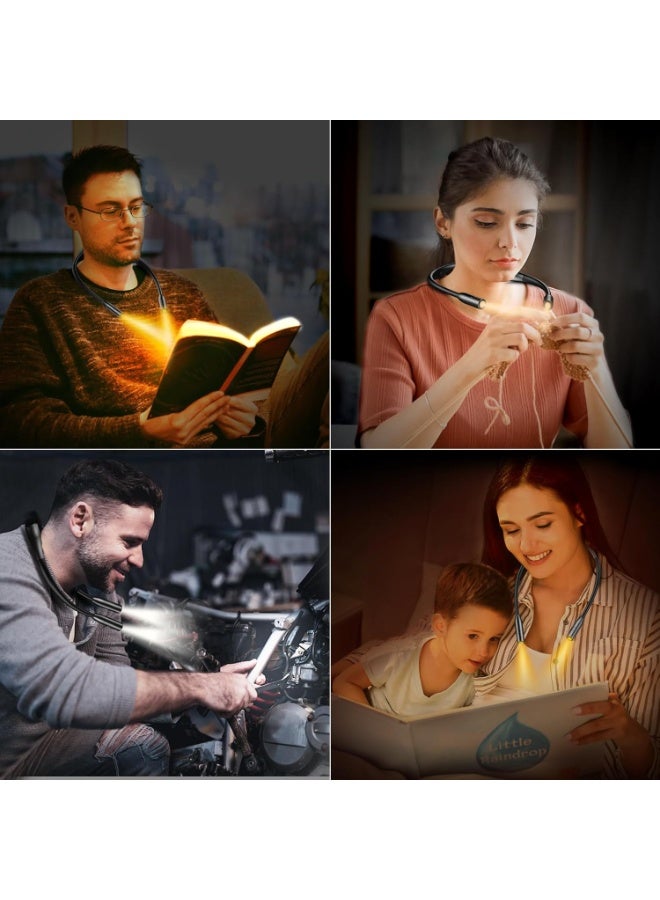 LED Neck Reading Light,Book Light for Reading in Bed-Eye Caring 4 Colors, Dimmable Brightness, Bendable Arms, Neck Round Design, Comfortable &Lightweight for Crafting, Knitting - Image 5