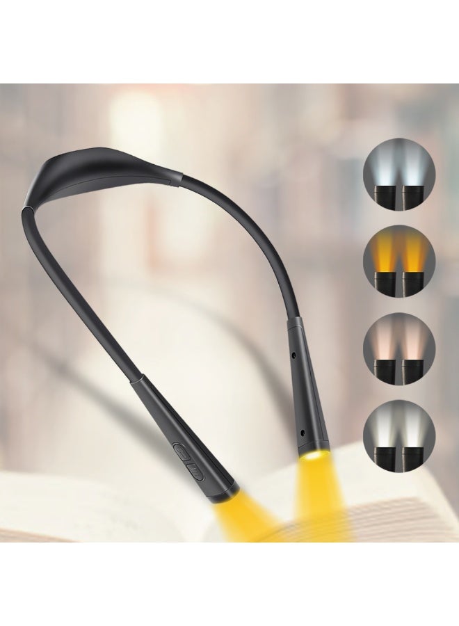 LED Neck Reading Light,Book Light for Reading in Bed-Eye Caring 4 Colors, Dimmable Brightness, Bendable Arms, Neck Round Design, Comfortable &Lightweight for Crafting, Knitting - Image 1