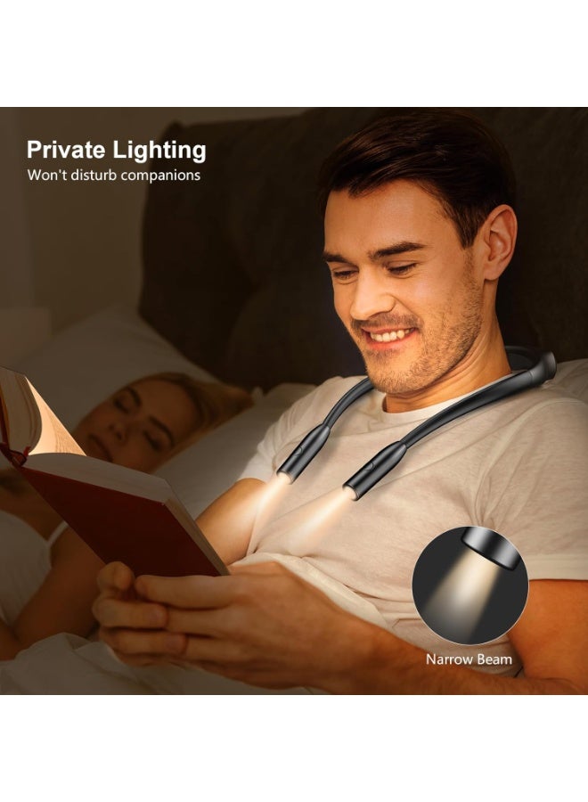 LED Neck Reading Light,Book Light for Reading in Bed-Eye Caring 4 Colors, Dimmable Brightness, Bendable Arms, Neck Round Design, Comfortable &Lightweight for Crafting, Knitting - Image 4